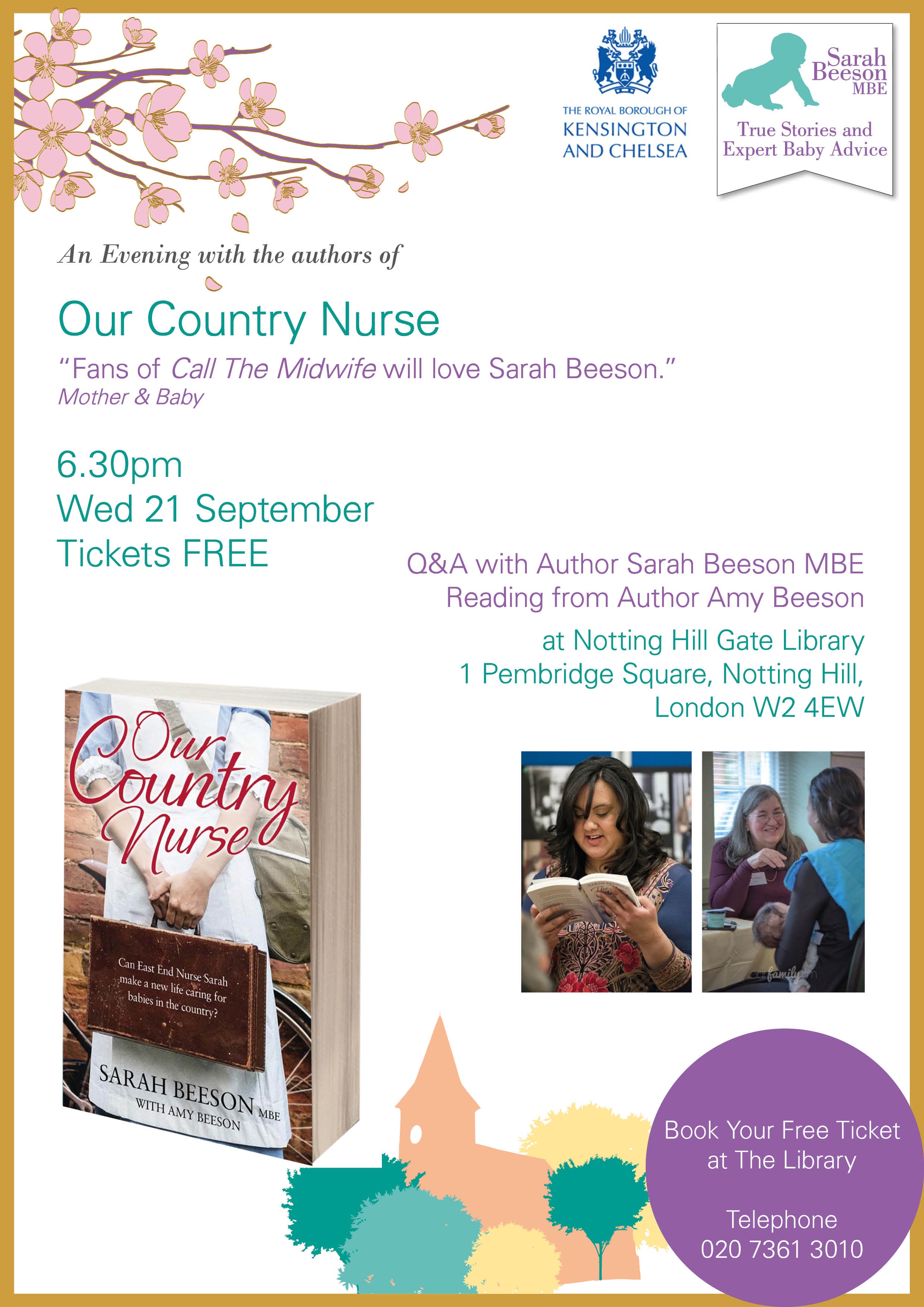 sarahbeeson_ourcountrynursebooklaunch_nottinghilllibrary_poster_19july2016